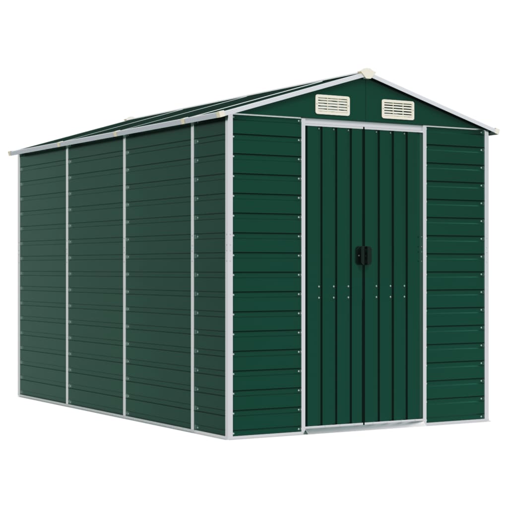 Vidaxl Garden Shed 191x300x198 cm verzinkter Stahlgrün