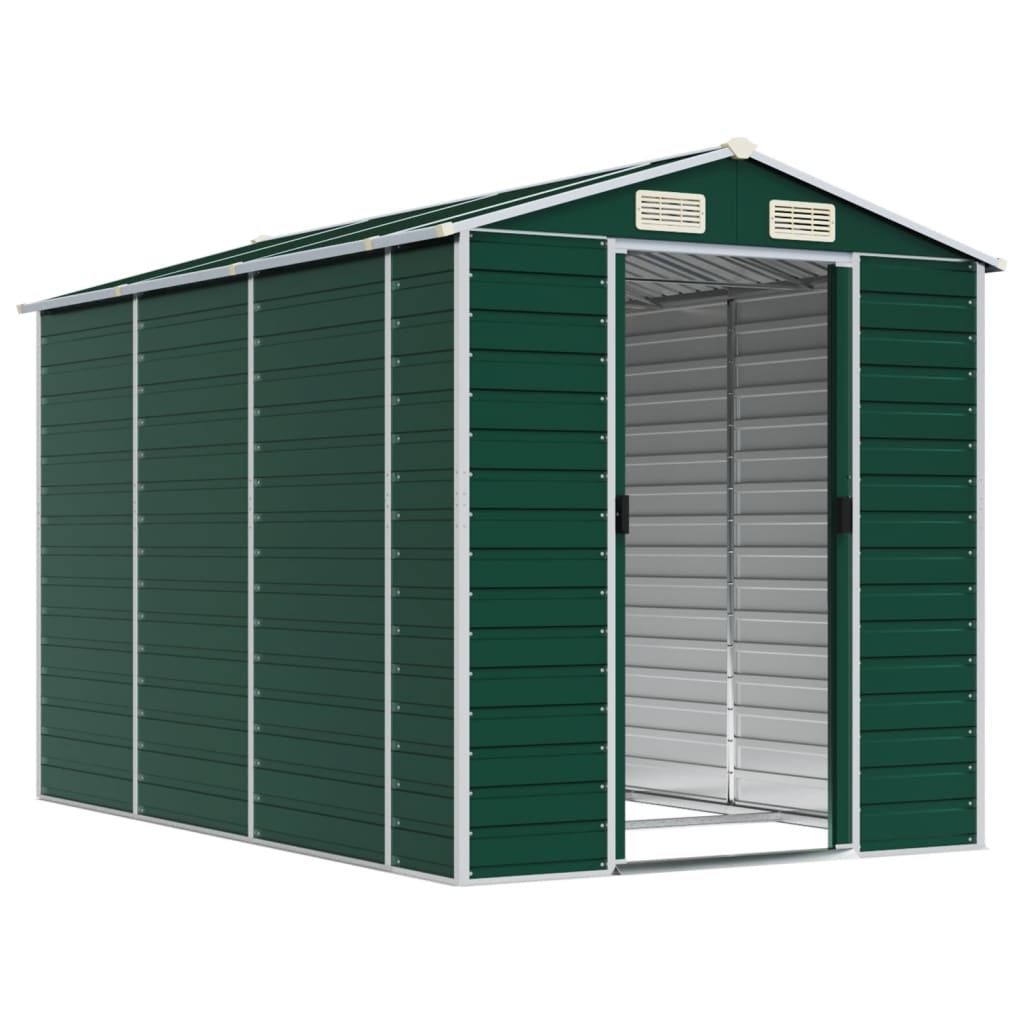 Vidaxl Garden Shed 191x300x198 cm verzinkter Stahlgrün