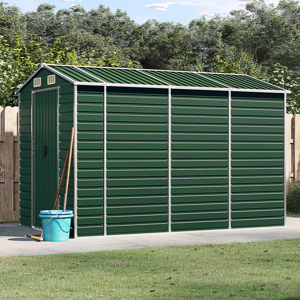 Vidaxl Garden Shed 191x300x198 cm verzinkter Stahlgrün