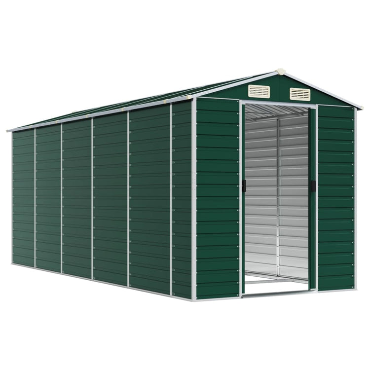 Vidaxl Garden Shed 191x470x198 cm verzinkter Stahlgrün
