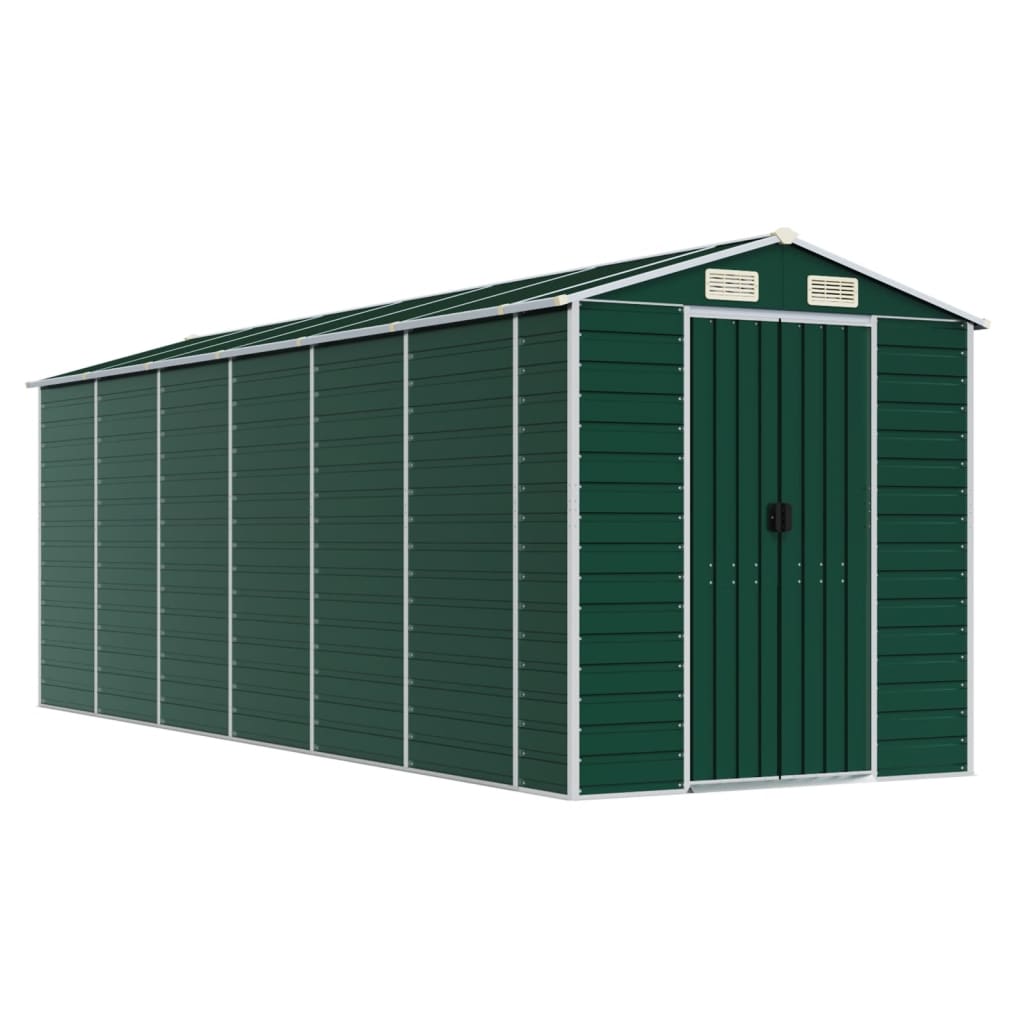 Vidaxl Garden Shed 191x555x198 cm verzinkter Stahlgrün