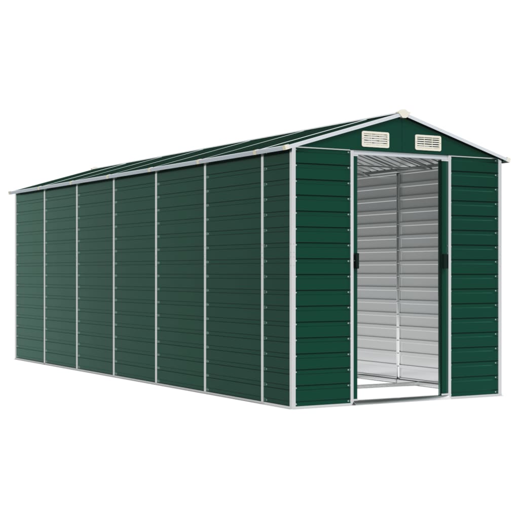 Vidaxl Garden Shed 191x555x198 cm verzinkter Stahlgrün