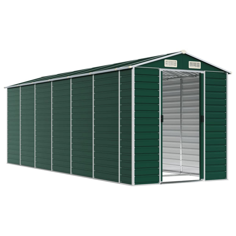 Vidaxl Garden Shed 191x555x198 cm verzinkter Stahlgrün