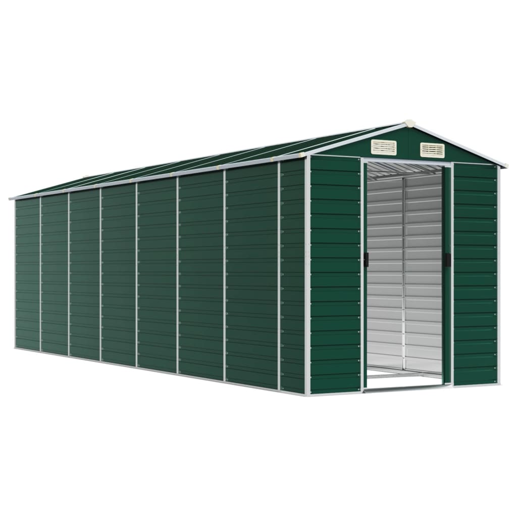 Vidaxl Garden Shed 191x640x198 cm verzinkter Stahlgrün