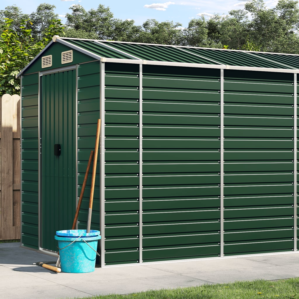 Vidaxl Garden Shed 191x640x198 cm verzinkter Stahlgrün