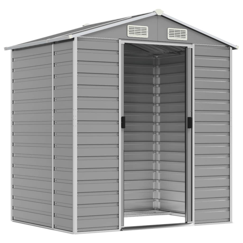 Vidaxl Garden Shed 191x130x198 cm verzinkter Stahl hellgrau