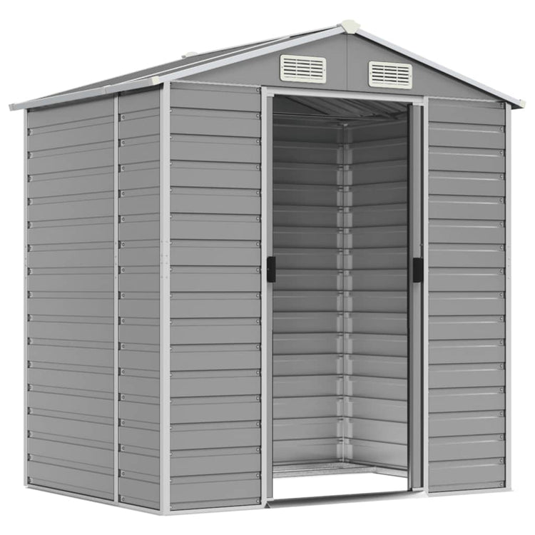 Vidaxl Garden Shed 191x130x198 cm verzinkter Stahl hellgrau