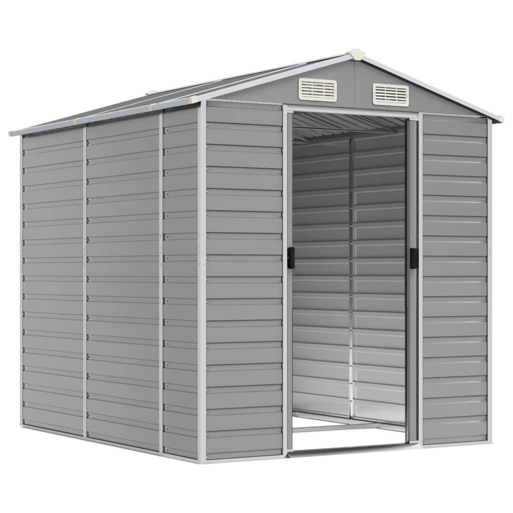 Vidaxl Garden Shed 191x215x198 cm verzinkter Stahl hellgrau