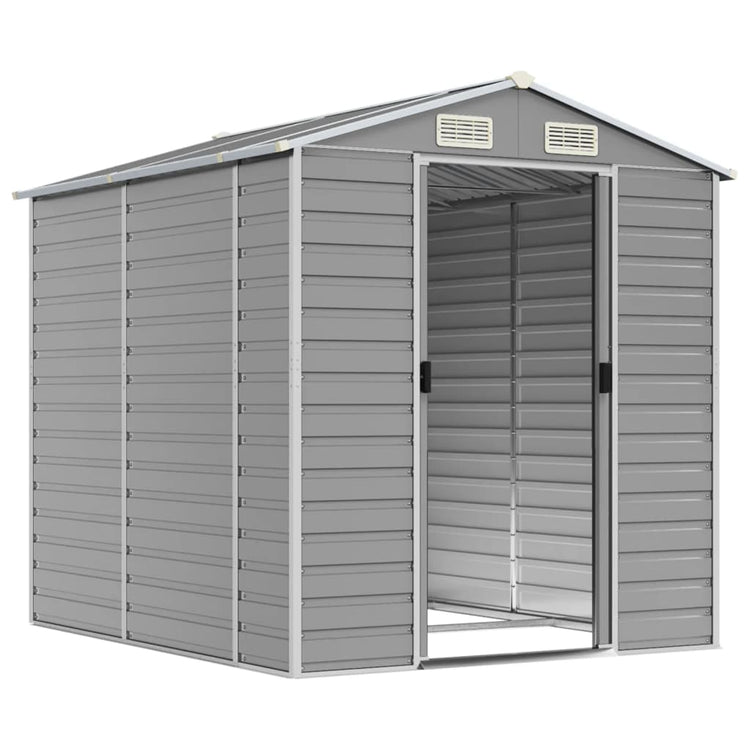 Vidaxl Garden Shed 191x215x198 cm verzinkter Stahl hellgrau