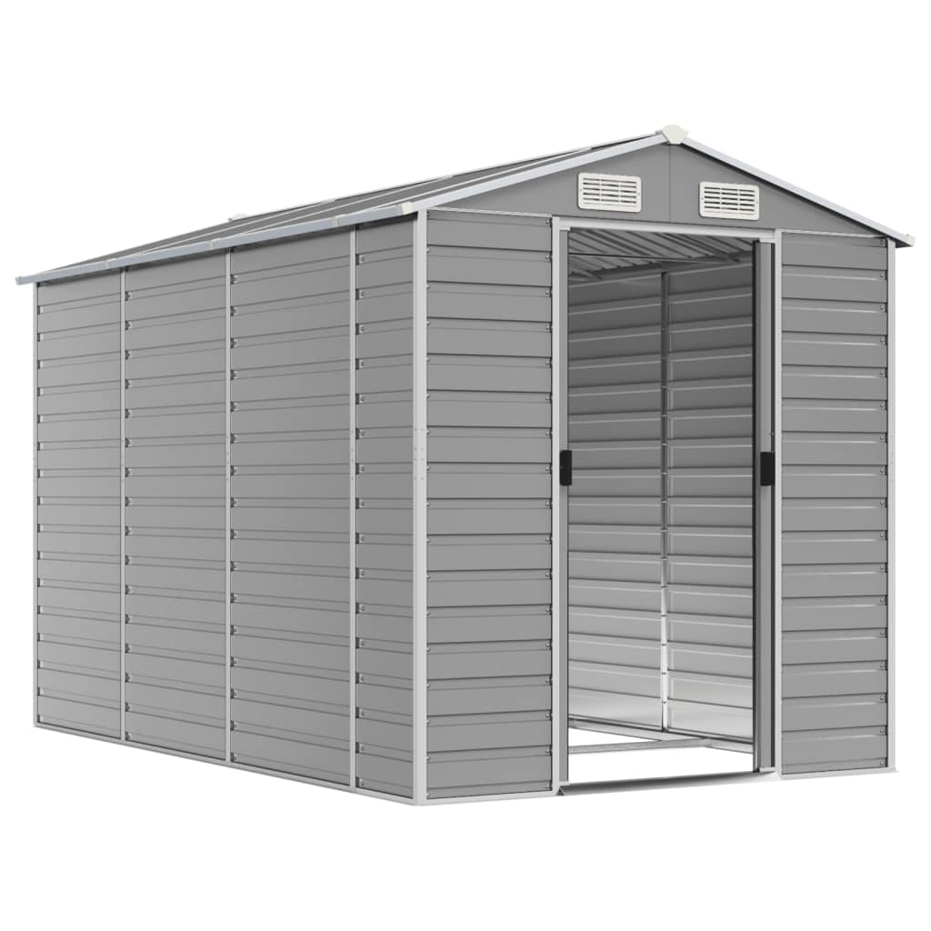 Vidaxl Garden Shed 191x300x198 cm verzinkter Stahl hellgrau