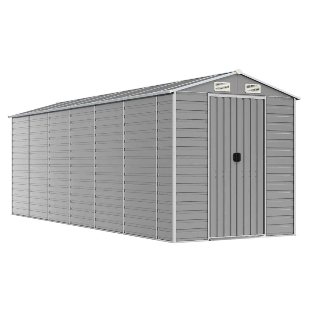 Vidaxl Garden Shed 191x555x198 cm verzinkter Stahl hellgrau