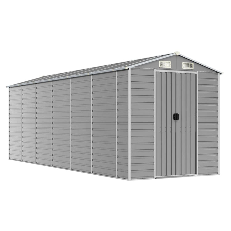 Vidaxl Garden Shed 191x555x198 cm verzinkter Stahl hellgrau