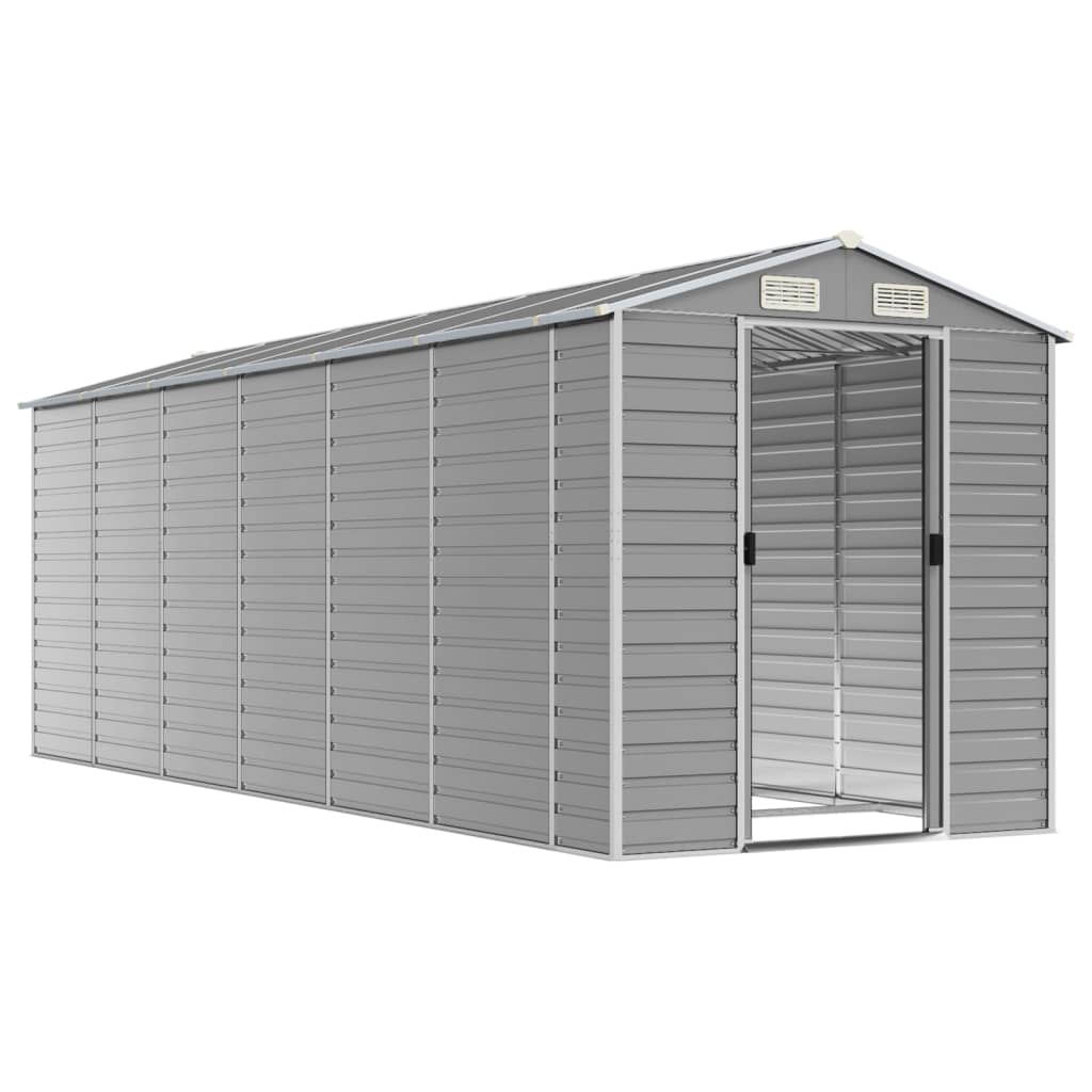 Vidaxl Garden Shed 191x555x198 cm verzinkter Stahl hellgrau