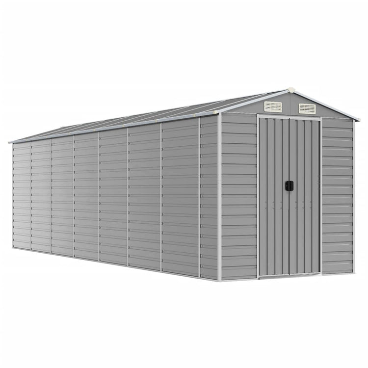 Vidaxl Garden Shed 191x640x198 cm verzinkter Stahl hellgrau