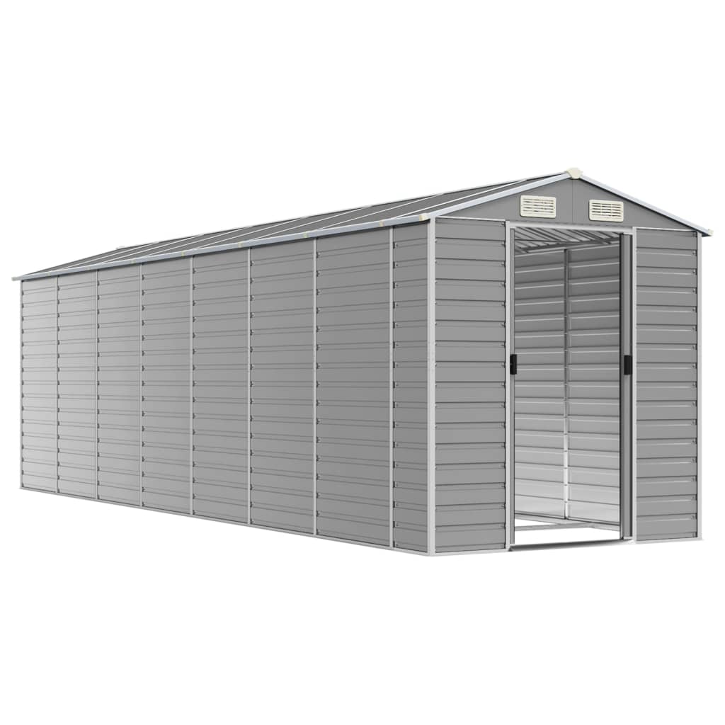 Vidaxl Garden Shed 191x640x198 cm verzinkter Stahl hellgrau