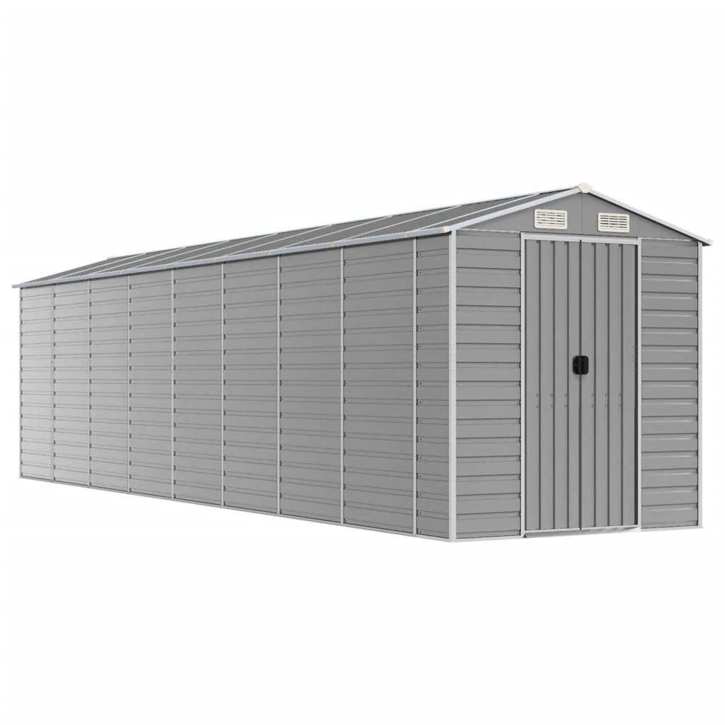 Vidaxl Garden Shed 191x725x198 cm verzinkter Stahl hellgrau
