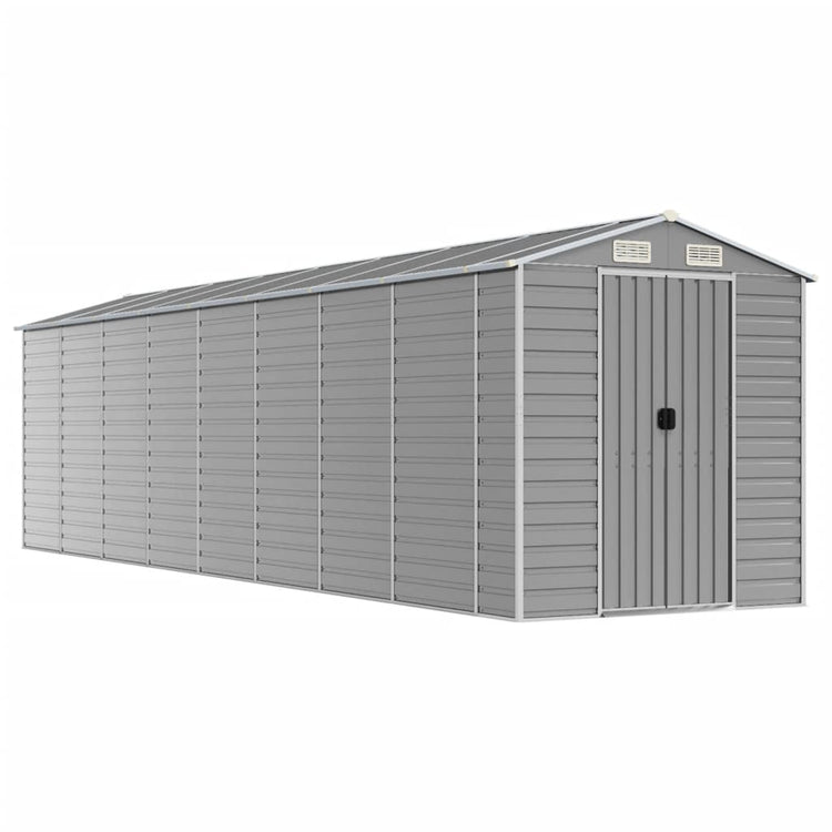 Vidaxl Garden Shed 191x725x198 cm verzinkter Stahl hellgrau