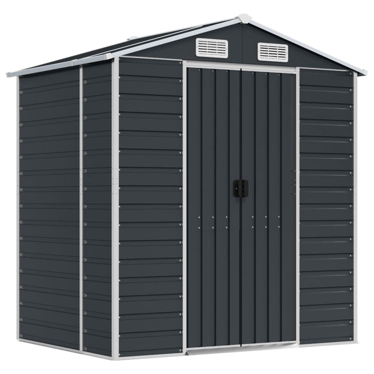 Vidaxl Garden Shed 191x130x198 cm verzinkter Stahl -Anthrazit -Gelenter