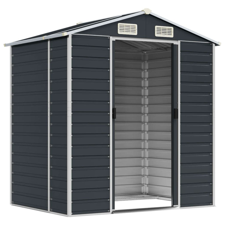 Vidaxl Garden Shed 191x130x198 cm verzinkter Stahl -Anthrazit -Gelenter