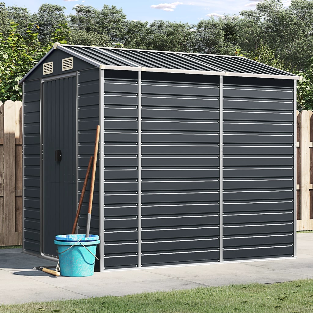 Vidaxl Garden Shed 191x215x198 cm verzinkter Stahl -Anthrazit -gelöscht