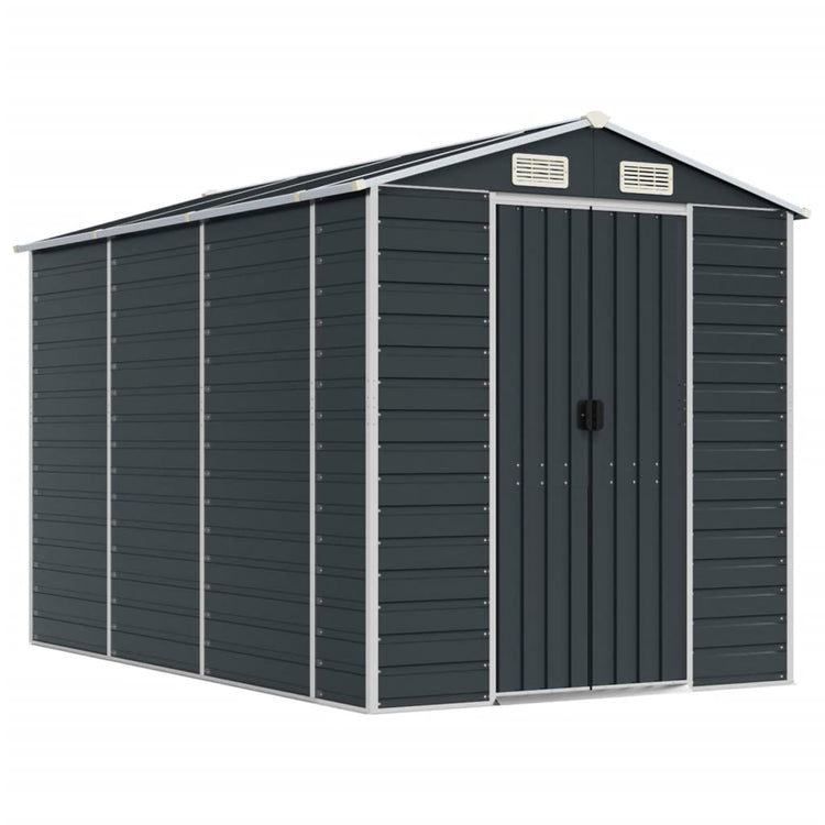 Vidaxl Garden Shed 191x300x198 cm verzinkter Stahl -Anthrazit -Gelenter