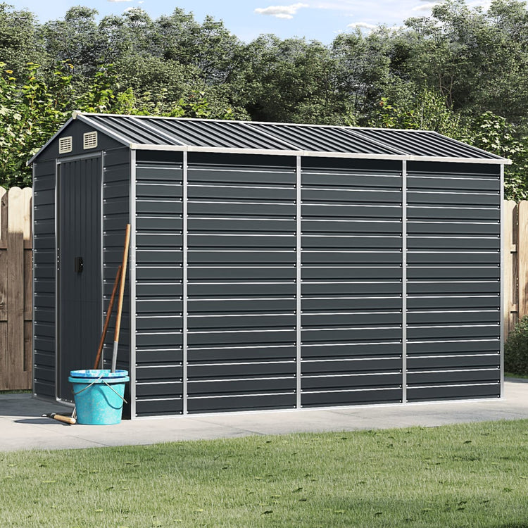Vidaxl Garden Shed 191x300x198 cm verzinkter Stahl -Anthrazit -Gelenter