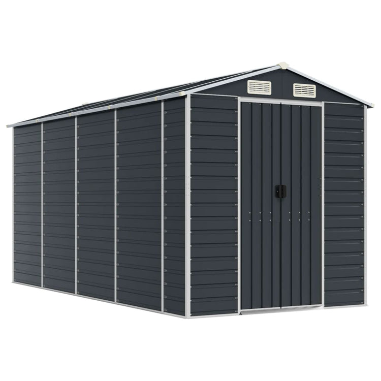 Vidaxl Garden Shed 191x385x198 cm verzinkter Stahl -Anthrazit -gelöscht