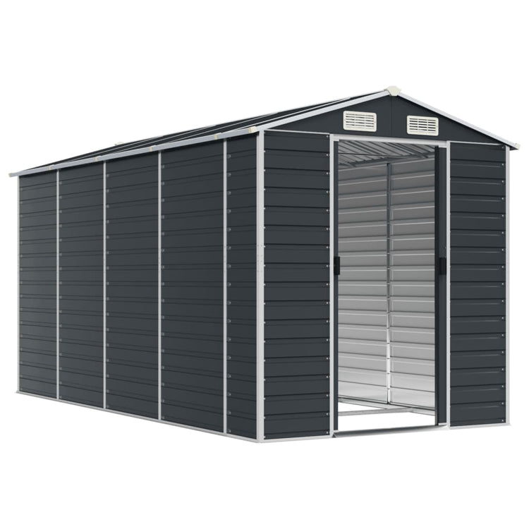 Vidaxl Garden Shed 191x385x198 cm verzinkter Stahl -Anthrazit -gelöscht