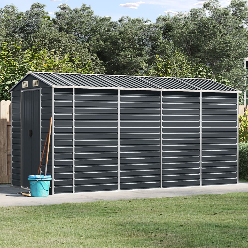 Vidaxl Garden Shed 191x385x198 cm verzinkter Stahl -Anthrazit -gelöscht