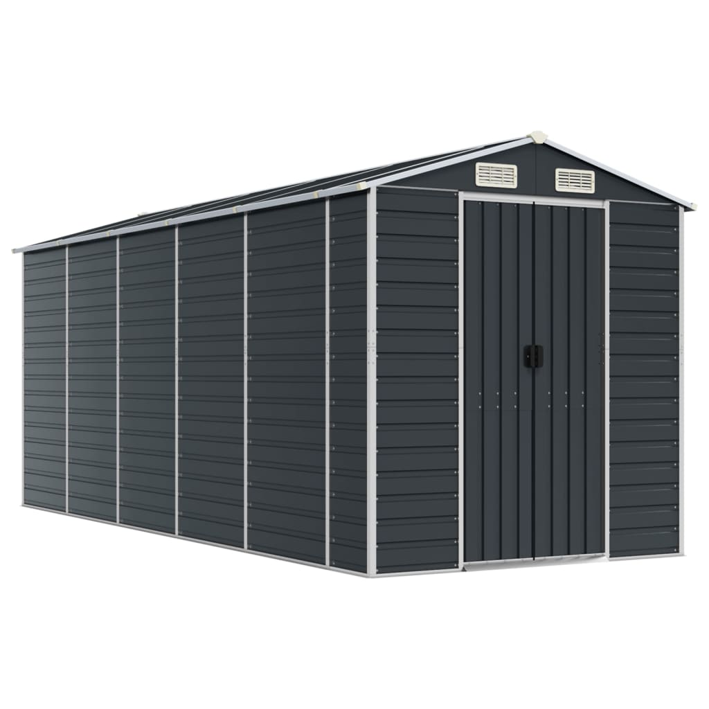 Vidaxl Garden Shed 191x470x198 cm verzinkter Stahl -Anthrazit -gelöscht