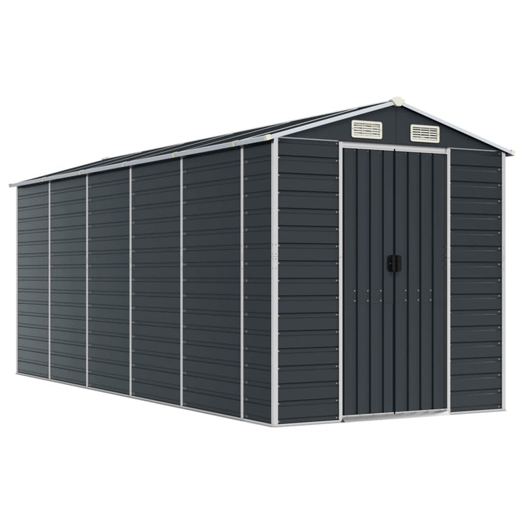 Vidaxl Garden Shed 191x470x198 cm verzinkter Stahl -Anthrazit -gelöscht