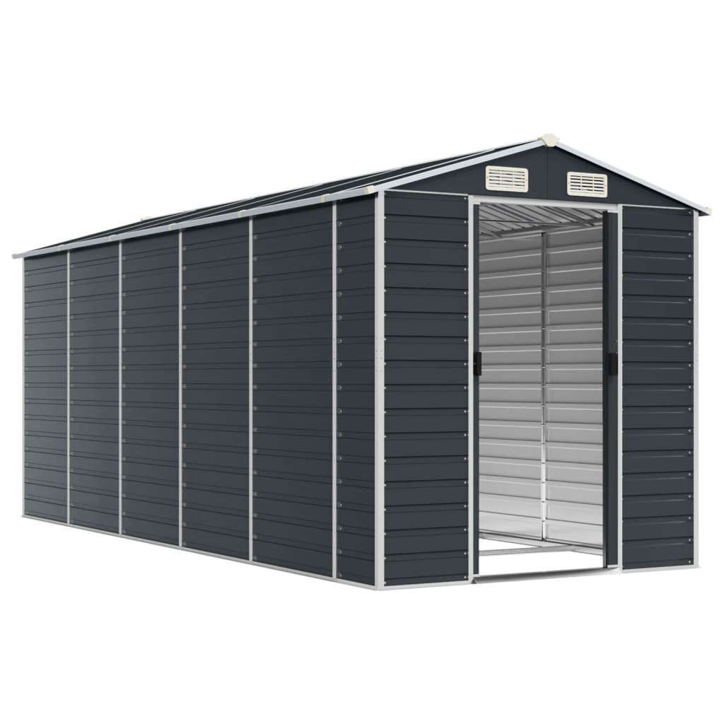 Vidaxl Garden Shed 191x470x198 cm verzinkter Stahl -Anthrazit -gelöscht