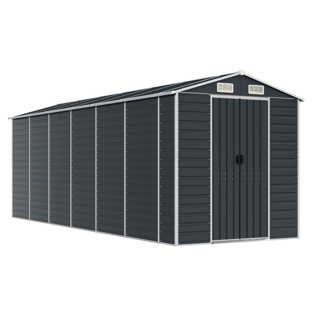 Vidaxl Garden Shed 191x555x198 cm verzinkter Stahl -Anthrazit -gelöscht