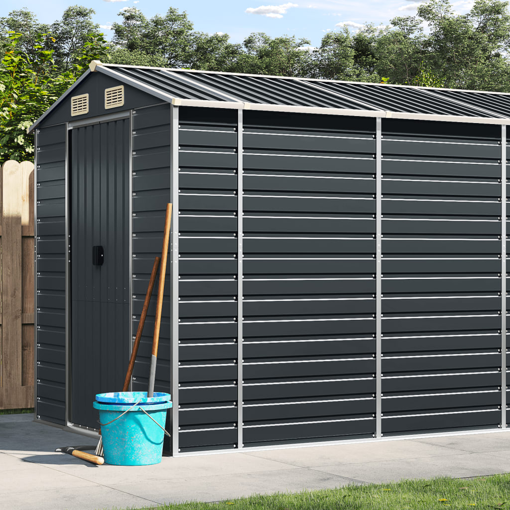 Vidaxl Garden Shed 191x555x198 cm verzinkter Stahl -Anthrazit -gelöscht