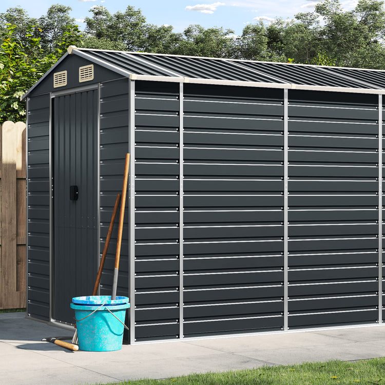 Vidaxl Garden Shed 191x555x198 cm verzinkter Stahl -Anthrazit -gelöscht