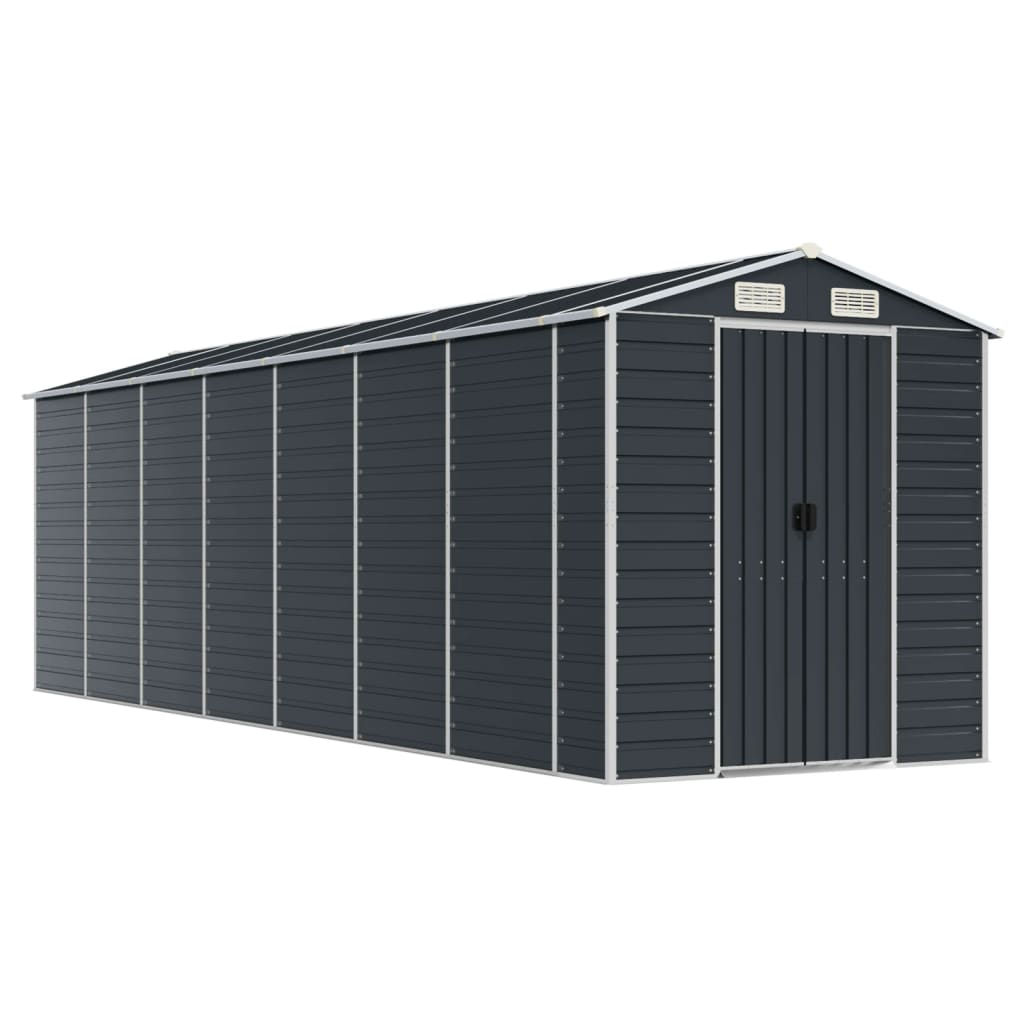Vidaxl Garden Shed 191x640x198 cm verzinkter Stahl -Anthrazit -gelöscht