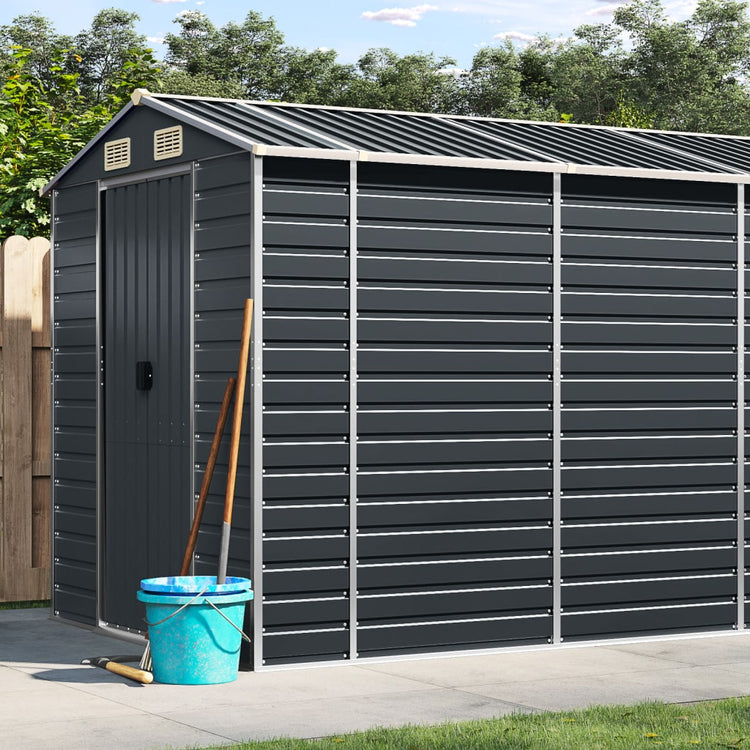 Vidaxl Garden Shed 191x640x198 cm verzinkter Stahl -Anthrazit -gelöscht