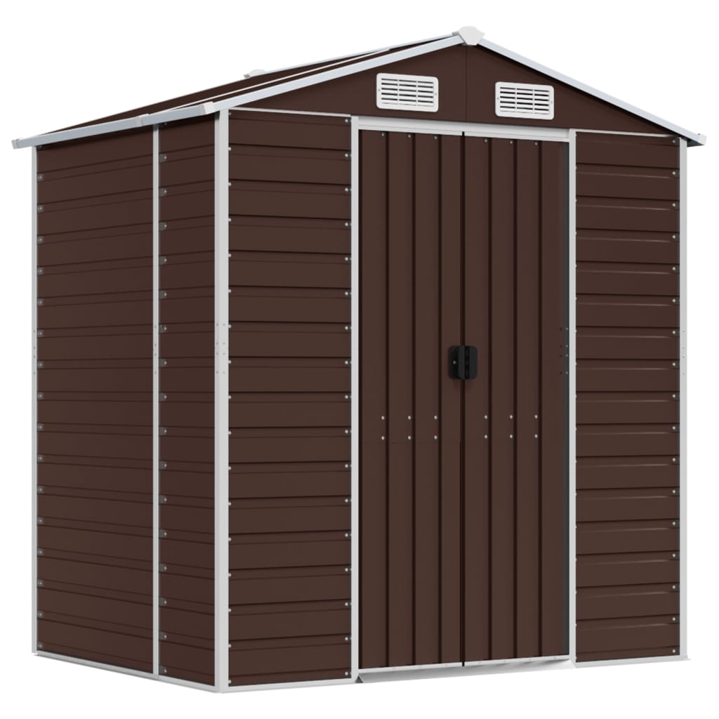 Vidaxl Garden Shed 191x130x198 cm verzinkter Stahlbraun
