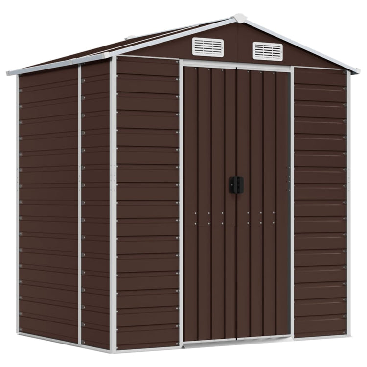 Vidaxl Garden Shed 191x130x198 cm verzinkter Stahlbraun