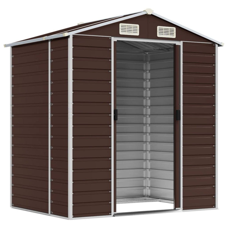 Vidaxl Garden Shed 191x130x198 cm verzinkter Stahlbraun