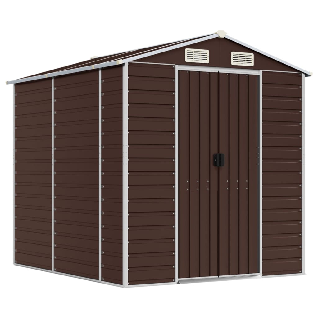 Vidaxl Garden Shed 191x215x198 cm verzinkter Stahlbraun