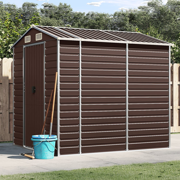 Vidaxl Garden Shed 191x215x198 cm verzinkter Stahlbraun