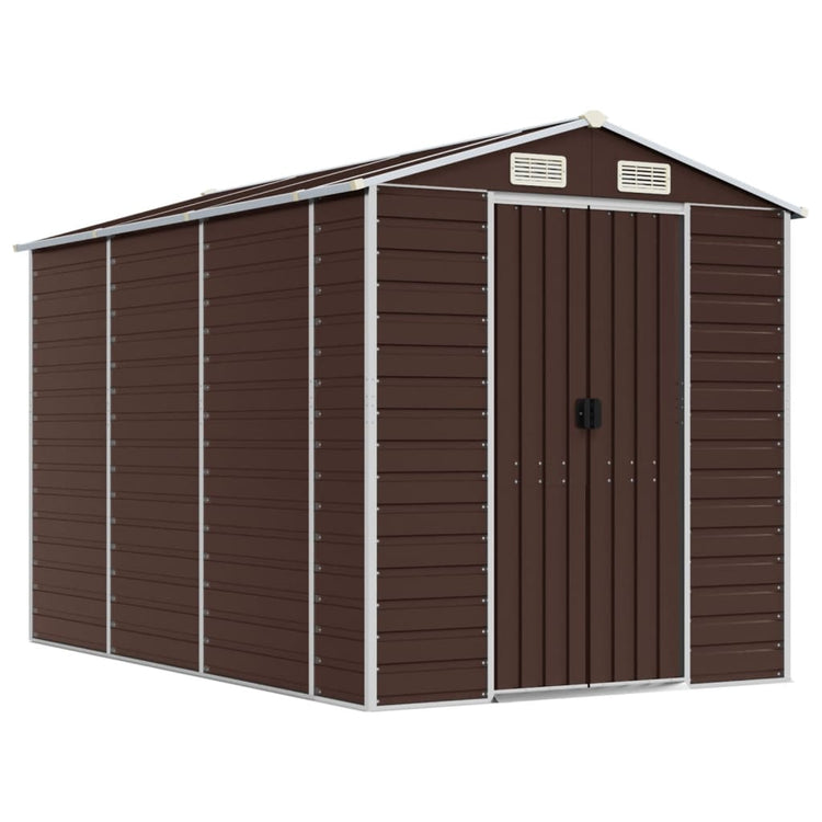 Vidaxl Garden Shed 191x300x198 cm verzinkter Stahlbraun