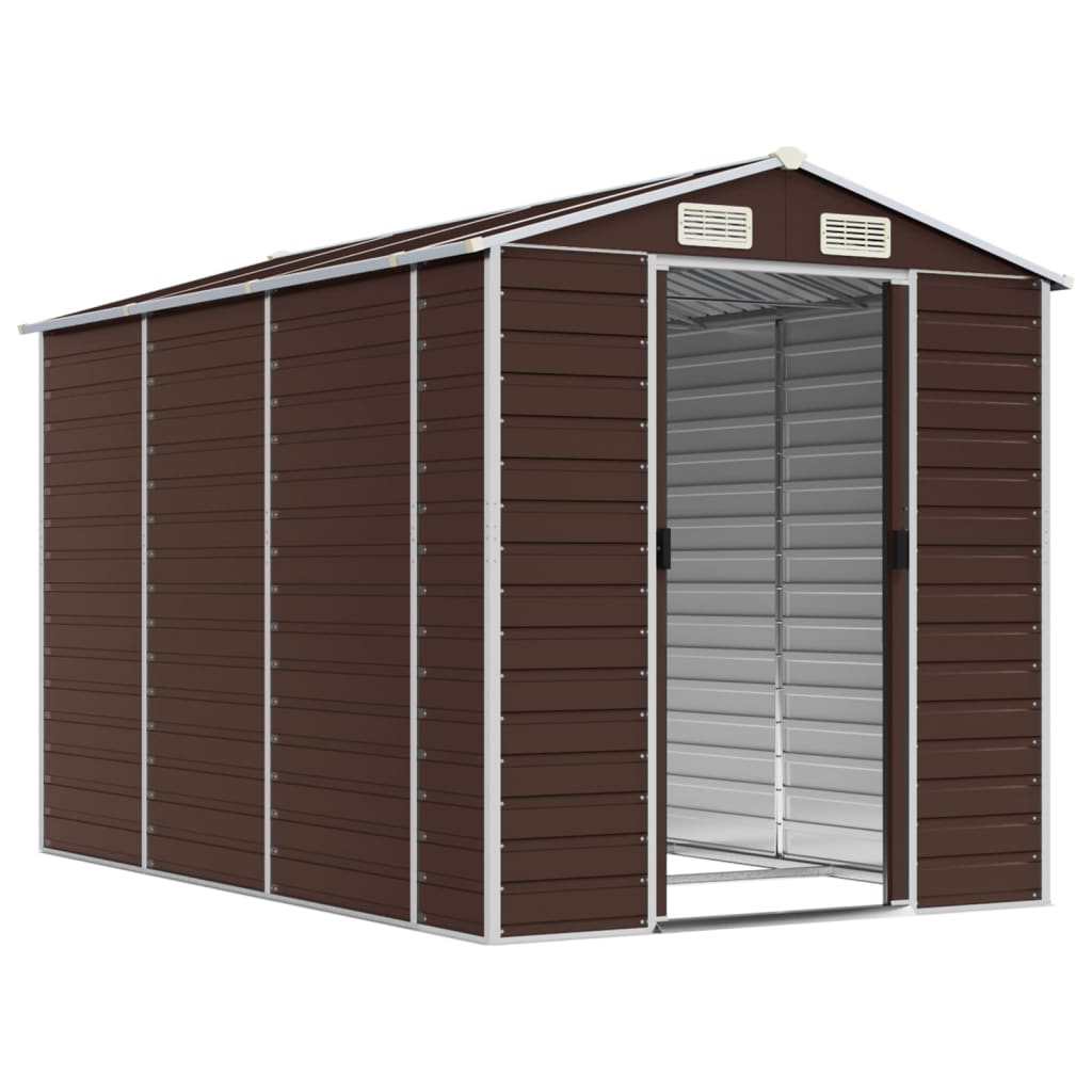 Vidaxl Garden Shed 191x300x198 cm verzinkter Stahlbraun