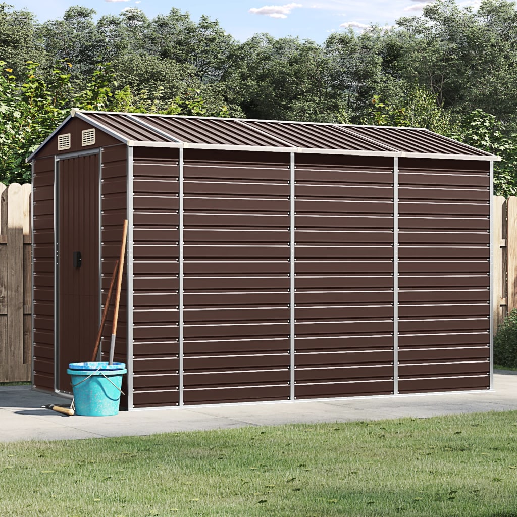 Vidaxl Garden Shed 191x300x198 cm verzinkter Stahlbraun