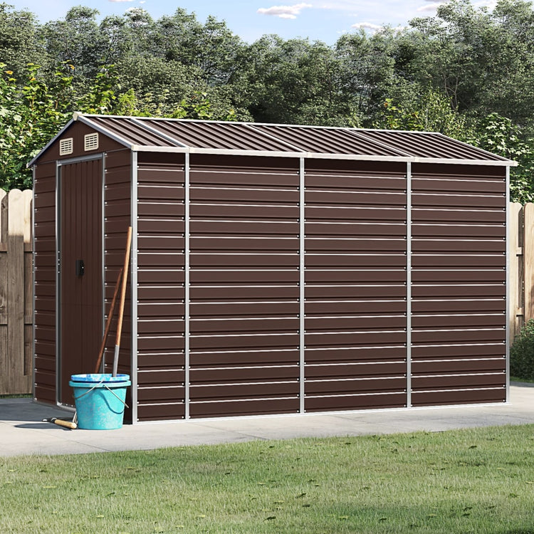 Vidaxl Garden Shed 191x300x198 cm verzinkter Stahlbraun