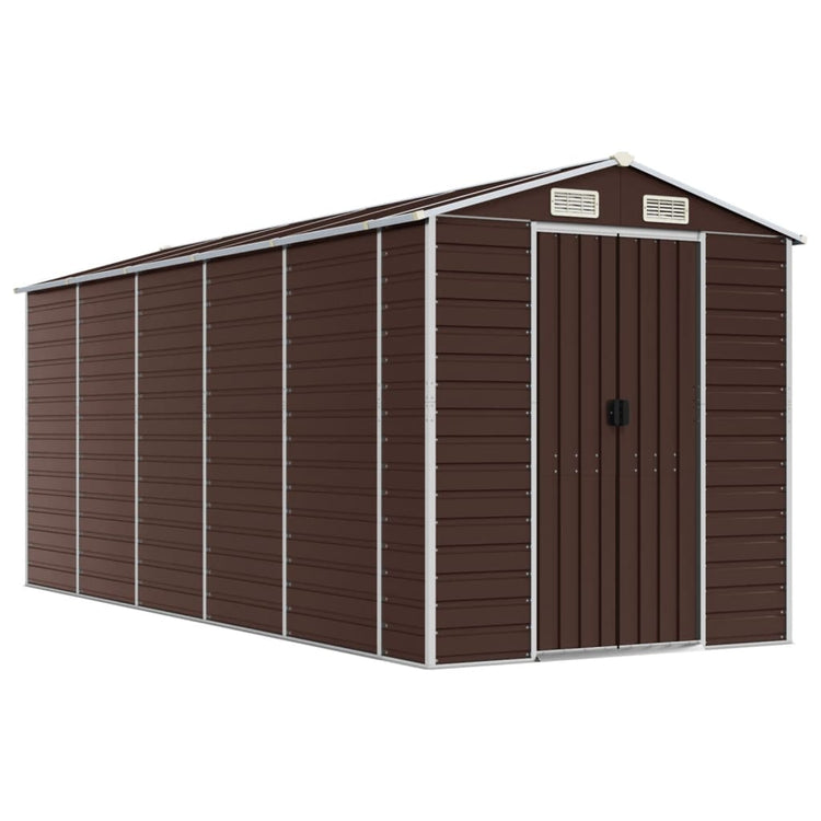 Vidaxl Garden Shed 191x470x198 cm verzinkter Stahlbraun