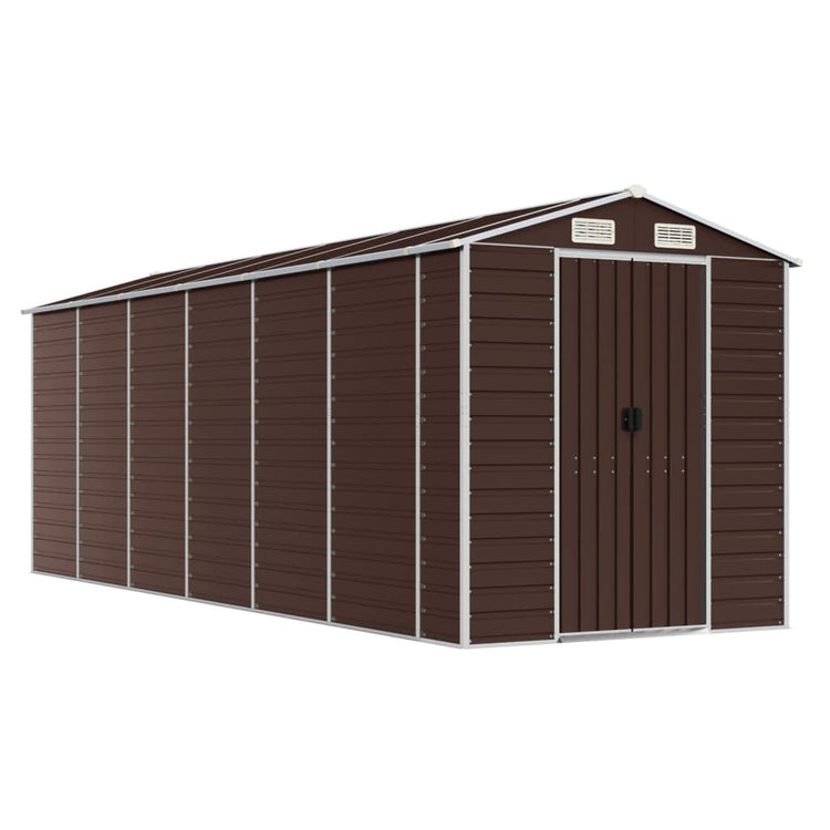 Vidaxl Garden Shed 191x555x198 cm verzinkter Stahlbraun
