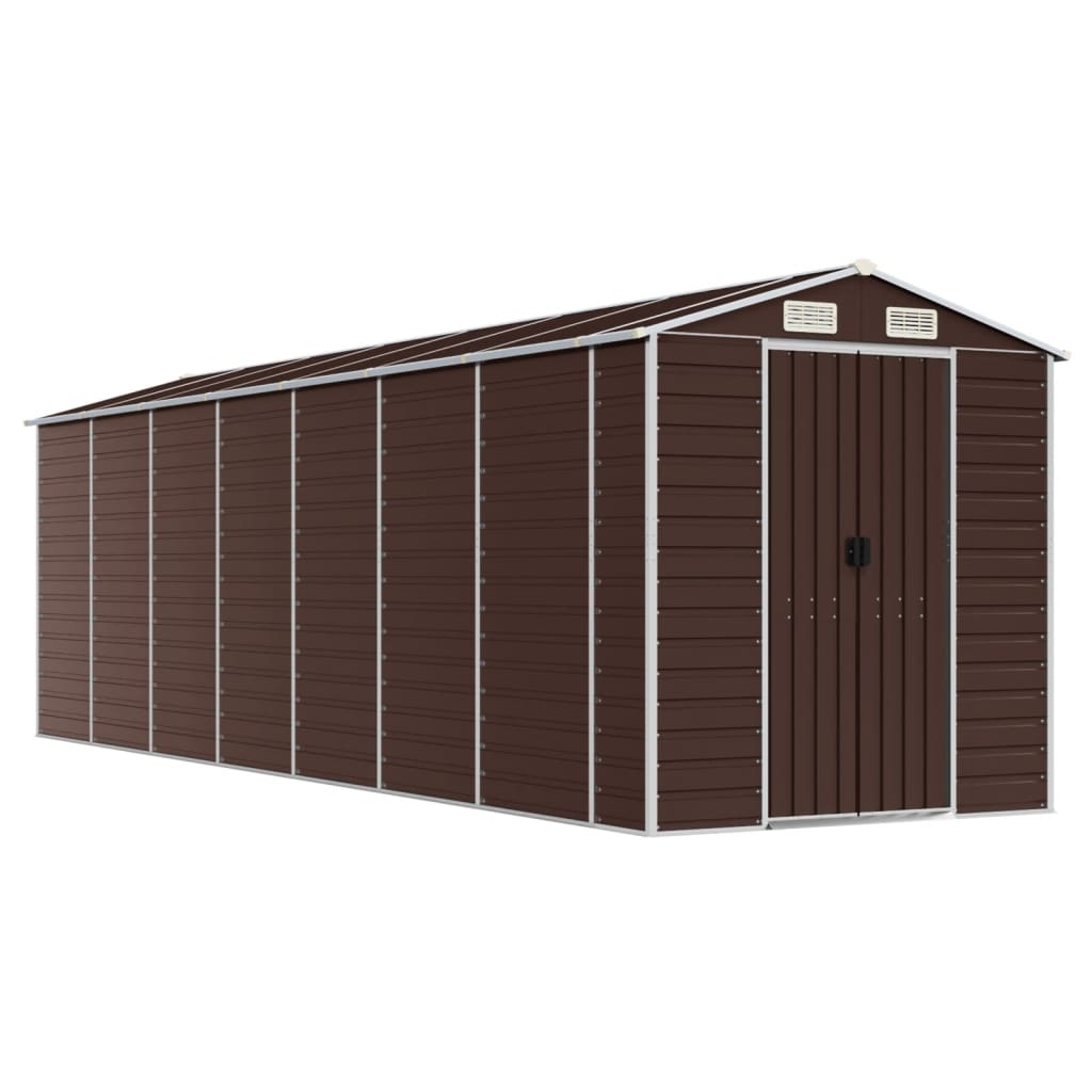Vidaxl Garden Shed 191x640x198 cm verzinkter Stahlbraun