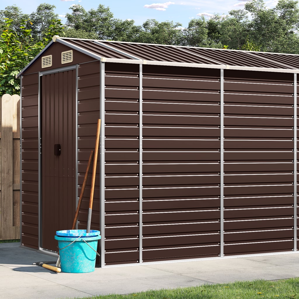 Vidaxl Garden Shed 191x725x198 cm verzinkter Stahlbraun